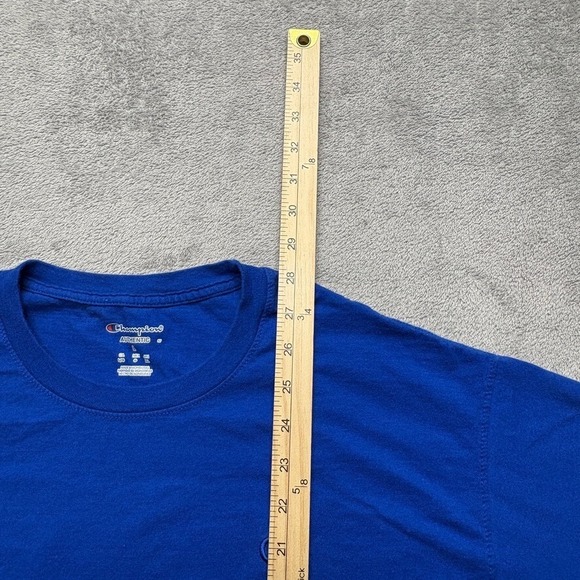 Champion Short Sleeve Logo Embroidered T Shirt Mens Large Blue Crew‎ - Picture 4 of 5